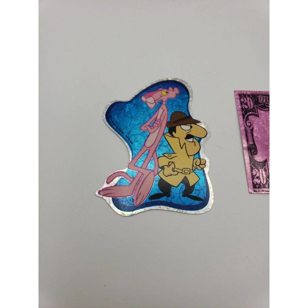 6 Vintage Stickers Pink Panther Cartoon Prism Vending Machine Stickers 1998